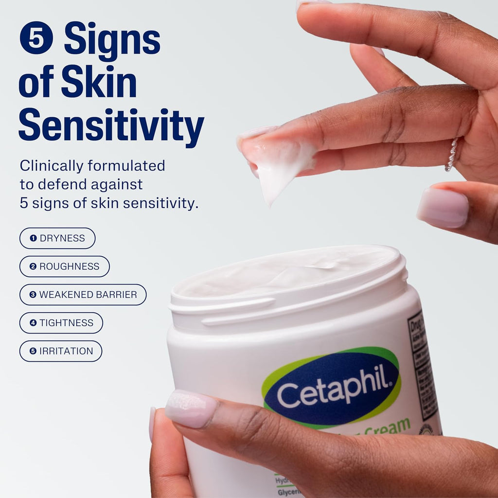 Cetaphil Fragrance-Free Face & Body Cream for Dry Skin - 48-Hour Hydration in a 20oz Jar