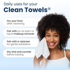 Clean Skin Club XL Biobased Disposable Face Towels (50 Count) for Sensitive Skin