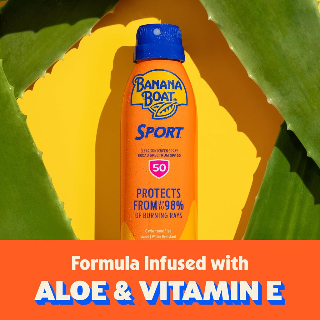 Banana Boat Sport Ultra SPF 50 Water Resistant Sunscreen Spray - Broad Spectrum Protection for Active Use