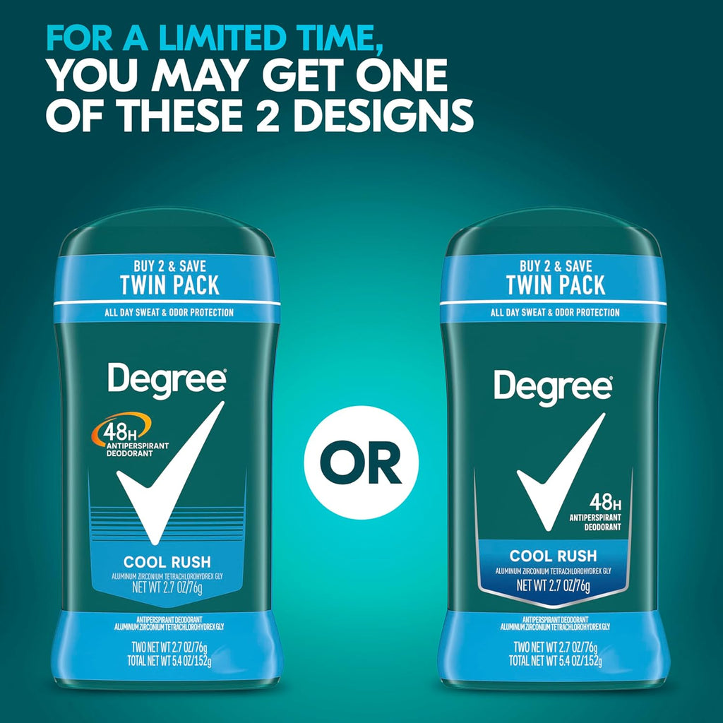 Degree Men Cool Rush Antiperspirant Deodorant - 48-Hour Sweat Block Twin Pack
