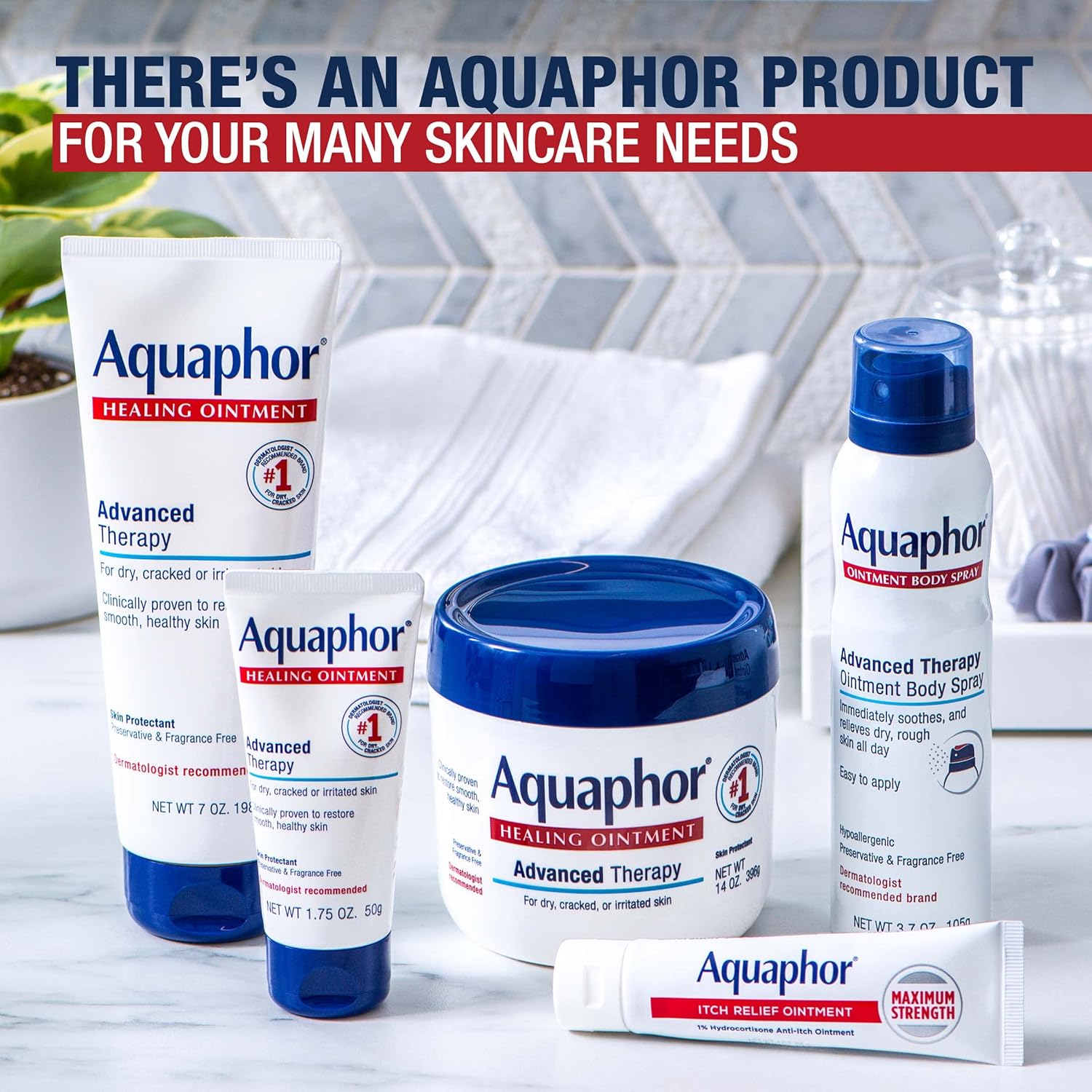 Aquaphor Healing Ointment for Dry Skin - Advanced Therapy Moisturizer, 7 Oz Tube