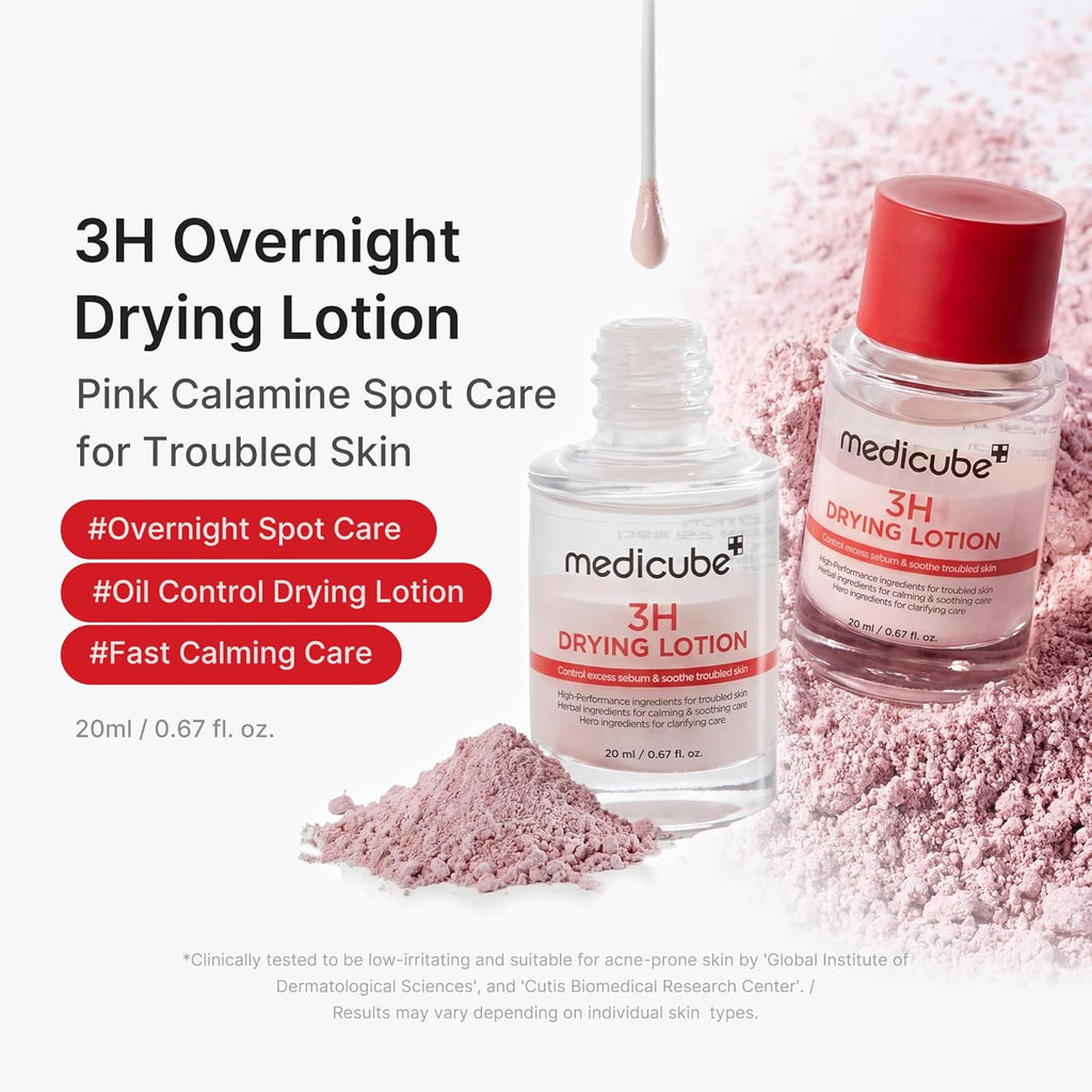 Medicube 3H Overnight Spot Drying Lotion for Troubled & Oily Skin - Calamine-Powered Formula, 20ml
