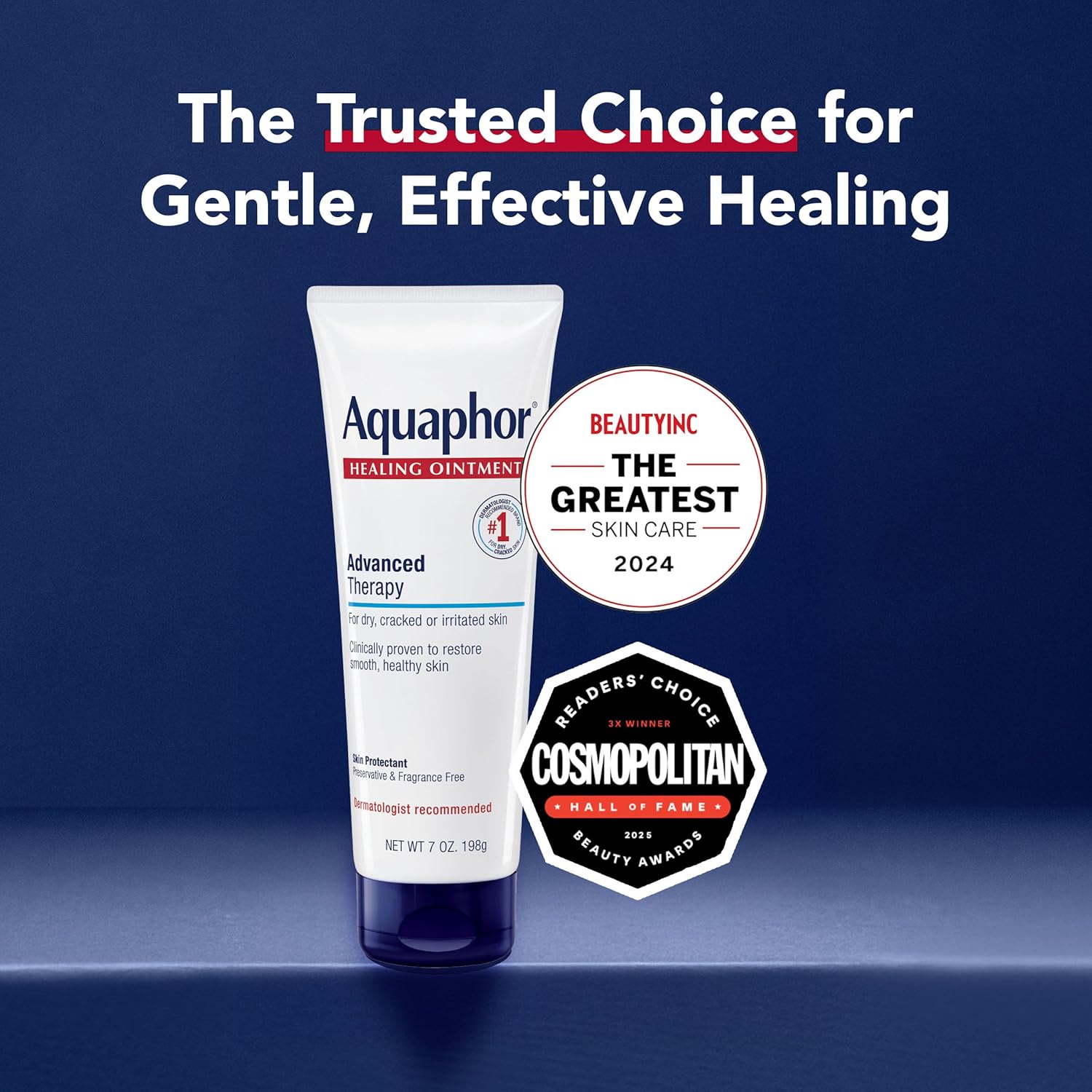 Aquaphor Healing Ointment for Dry Skin - Advanced Therapy Moisturizer, 7 Oz Tube