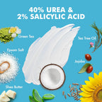 Ebanel 40% Urea Foot Cream with Salicylic Acid - For Dry Cracked Heels & Rough Skin, 4.6 oz Jar