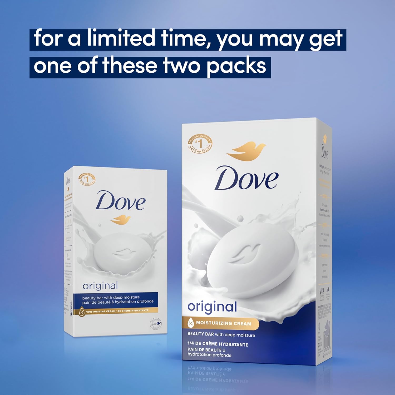 Dove Beauty Bar Soap Original - Moisturizing Body Cleanser for Dry Skin (8 Count)