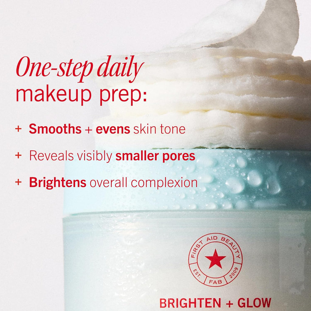 First Aid Beauty Daily Facial Treatment Pads - AHA Exfoliating & Salicylic Acid Acne Pads for Sensitive Skin, 60 Count
