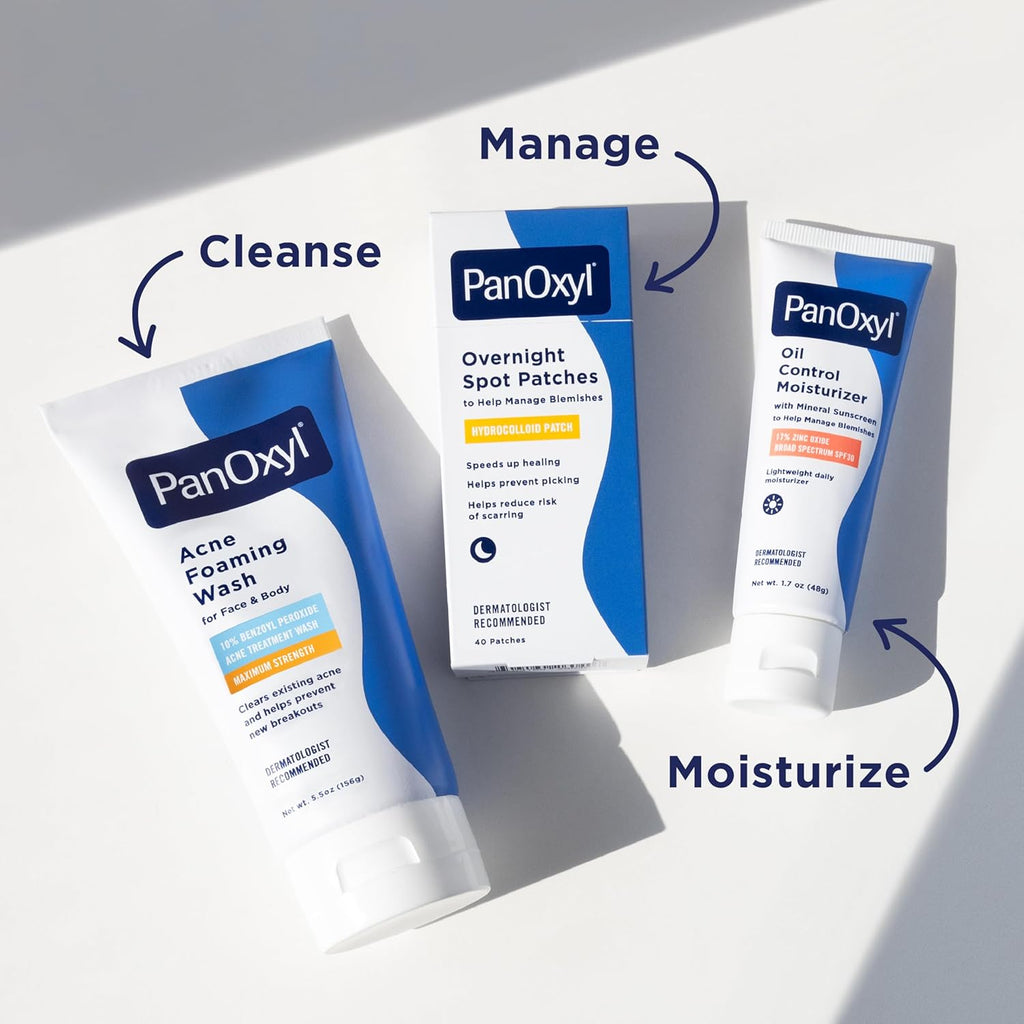 PanOxyl 10% Benzoyl Peroxide Acne Wash - Maximum Strength Daily Cleanser for Clear Skin
