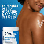CeraVe Moisturizing Cream - 24-Hour Hydration for Dry Skin, Face & Body Cream with Ceramides & HA, 19 oz