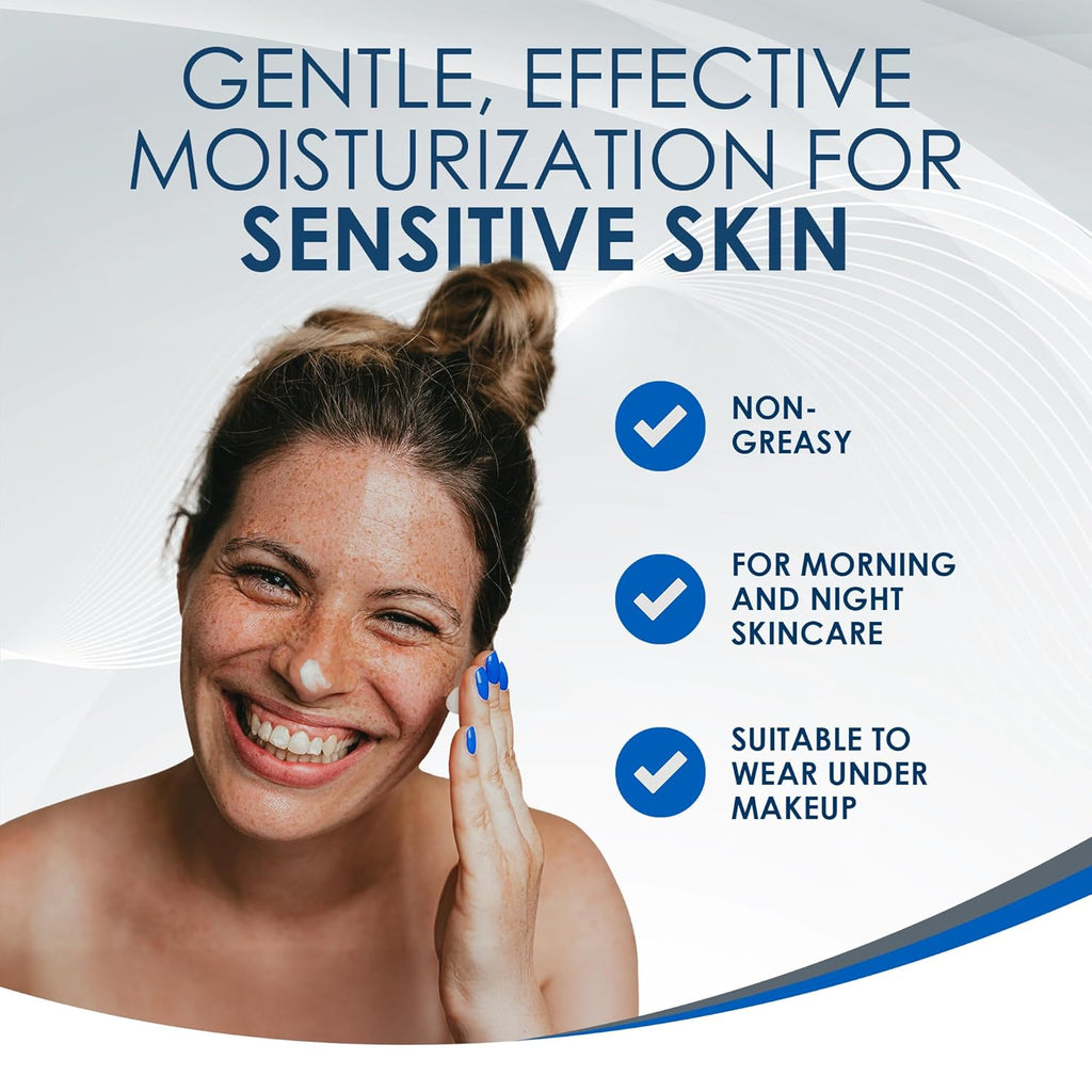Vanicream Daily Facial Moisturizer With Ceramides & Hyaluronic Acid - Fragrance-Free for Sensitive Skin, 3 fl oz