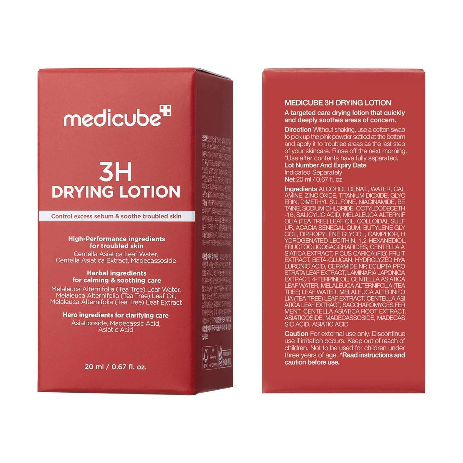Medicube 3H Overnight Spot Drying Lotion for Troubled & Oily Skin - Calamine-Powered Formula, 20ml