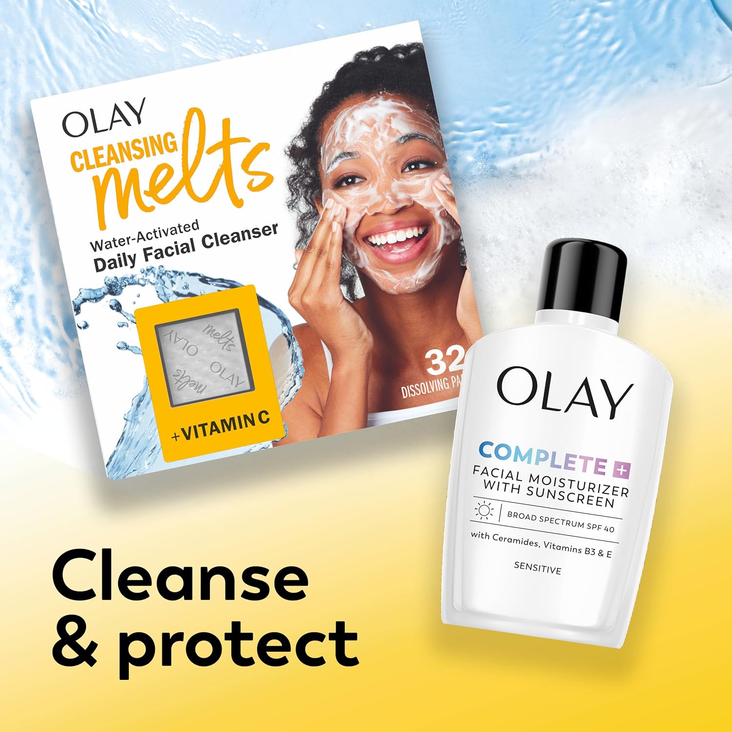 Olay Complete+ Fragrance-Free SPF 40 Face Moisturizer - No White Cast for Sensitive Skin, 6 Oz