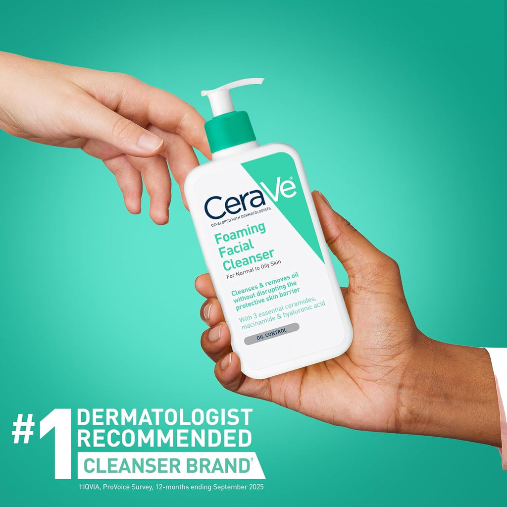 CeraVe Foaming Facial Cleanser for Oily Skin - Hydrating, Non-Drying Face Wash with Ceramides & Niacinamide, 19 fl oz