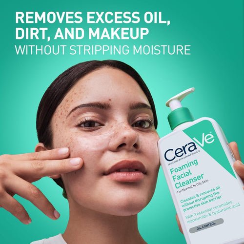 CeraVe Foaming Facial Cleanser for Oily Skin - Hydrating, Non-Drying Face Wash with Ceramides & Niacinamide, 19 fl oz