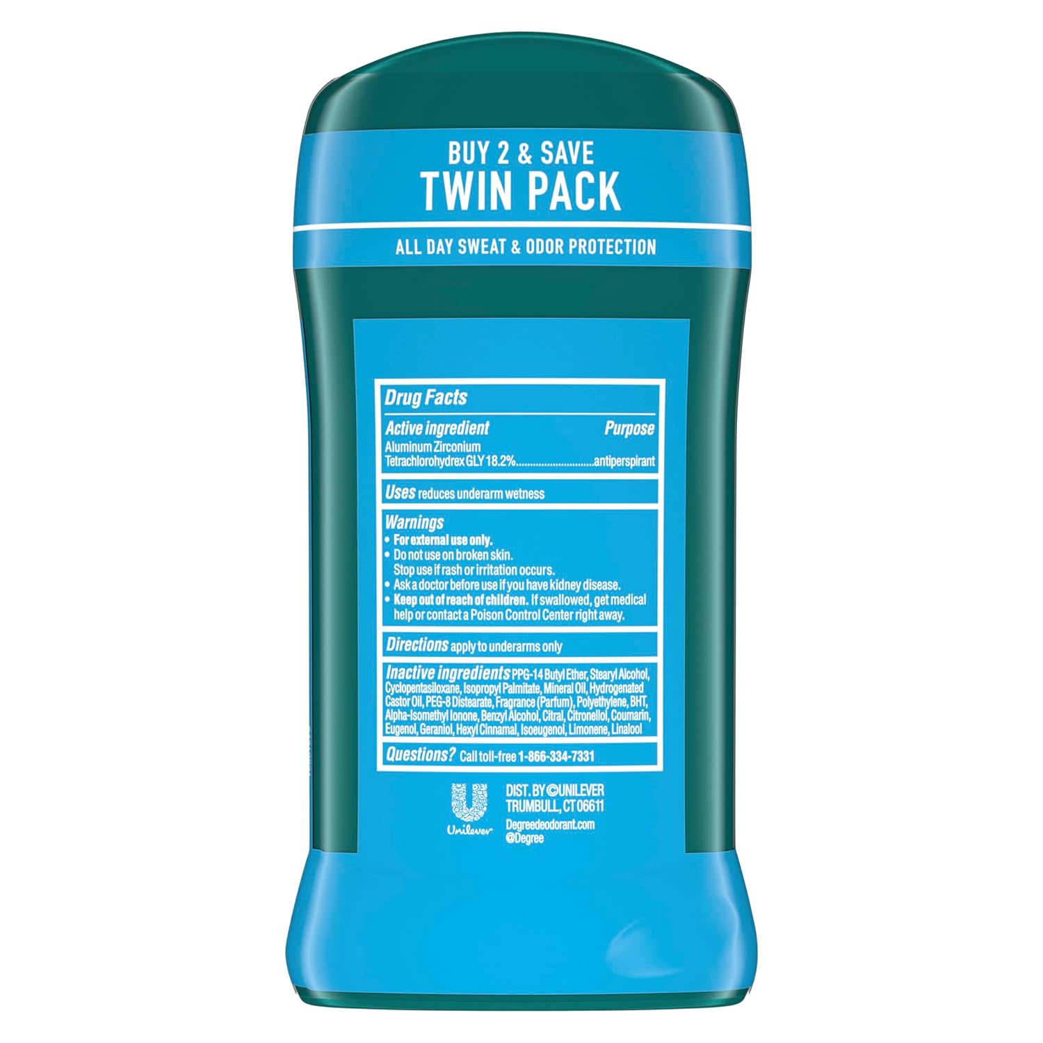 Degree Men Cool Rush Antiperspirant Deodorant - 48-Hour Sweat Block Twin Pack