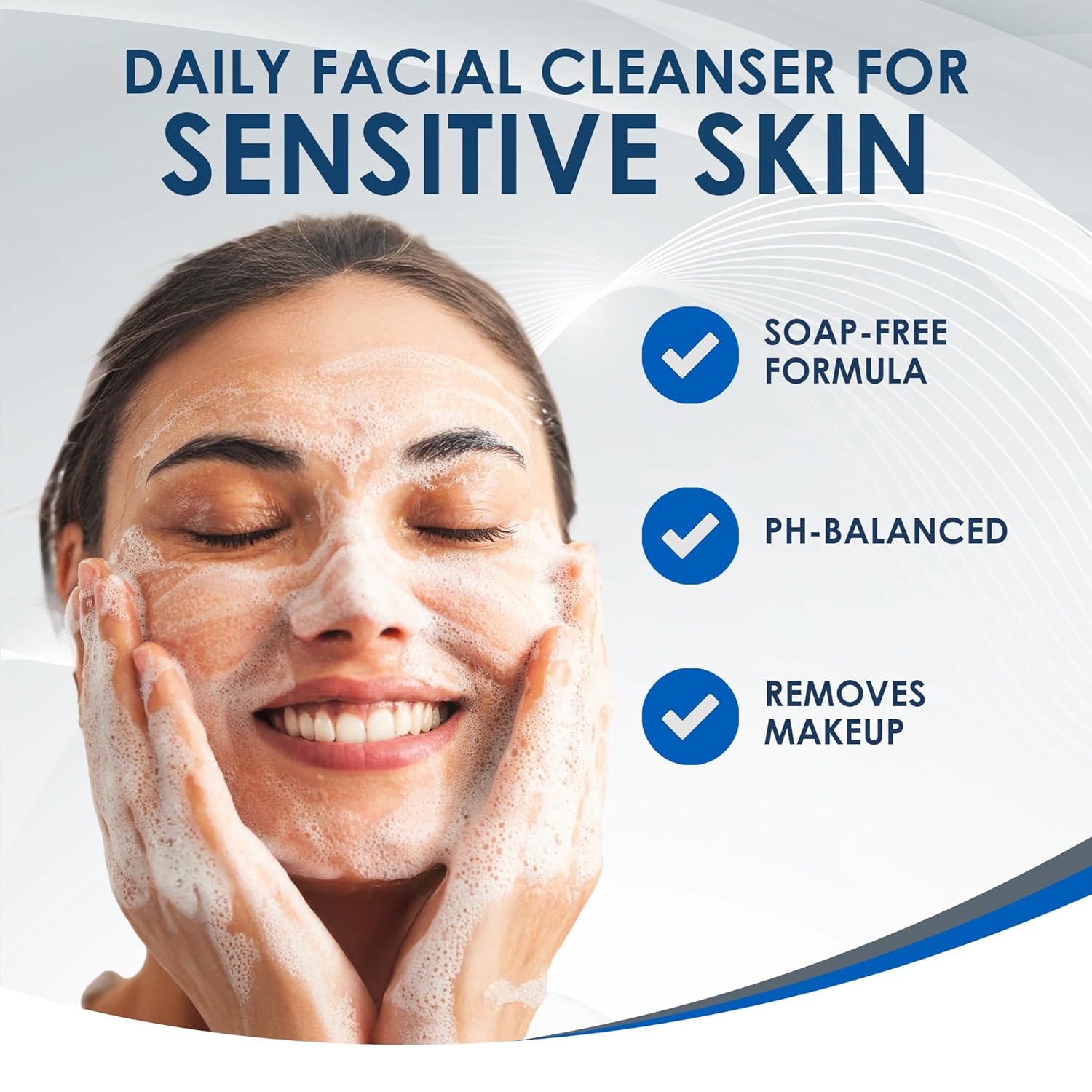 Vanicream Gentle Facial Cleanser with Pump - For Sensitive Skin, 8 fl oz