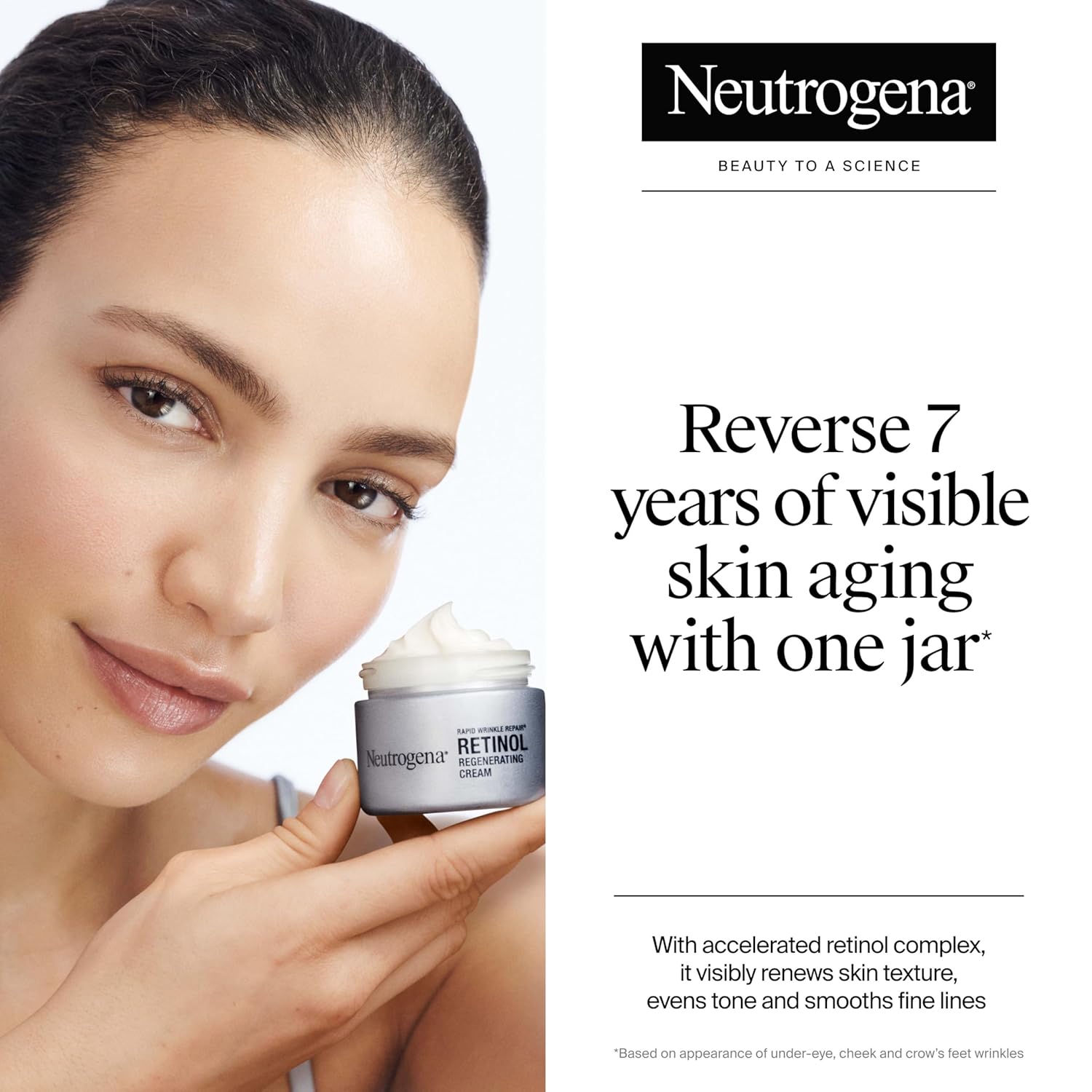 Neutrogena Rapid Wrinkle Repair Retinol Face Cream: Daily Anti-Aging Moisturizer with Hyaluronic Acid to Fight Fine Lines & Wrinkles, 1.7 oz