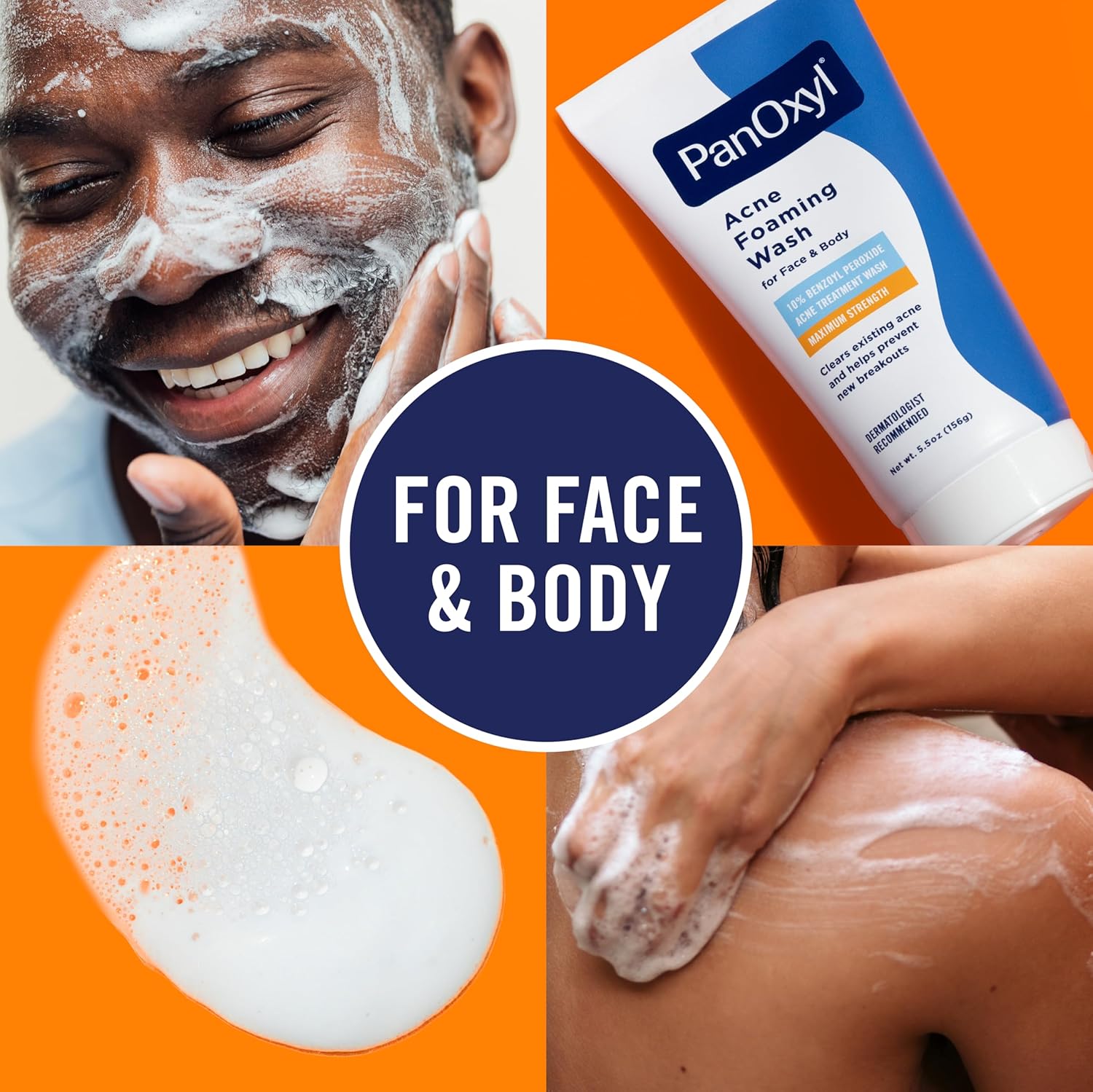 PanOxyl 10% Benzoyl Peroxide Acne Wash - Maximum Strength Daily Cleanser for Clear Skin