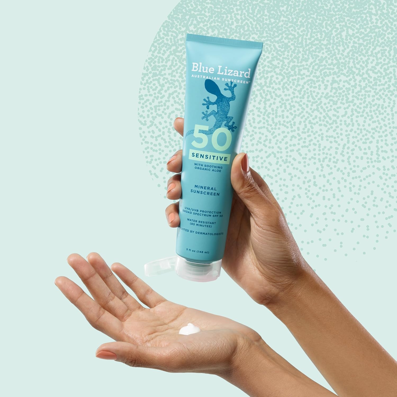Blue Lizard Sensitive Mineral SPF 50 Sunscreen Lotion - 100% Mineral, 5 fl oz for Sensitive Skin