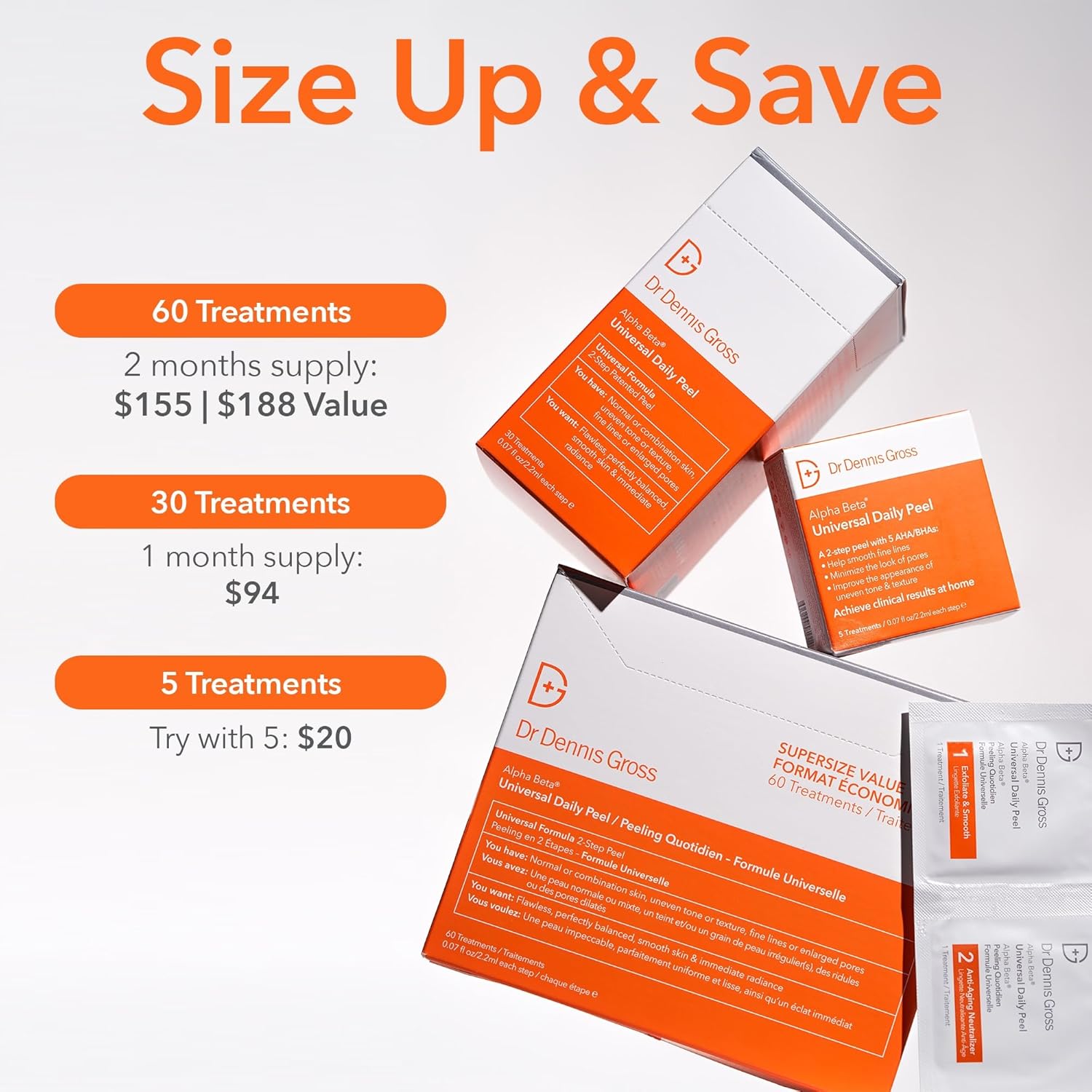 Dr Dennis Gross Alpha Beta Universal Daily Peel for Uneven Tone & Pores - 5 Treatments