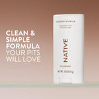 Native Deodorant - 72-Hour Odor Control with Natural Ingredients, Aluminum-Free Coconut & Vanilla