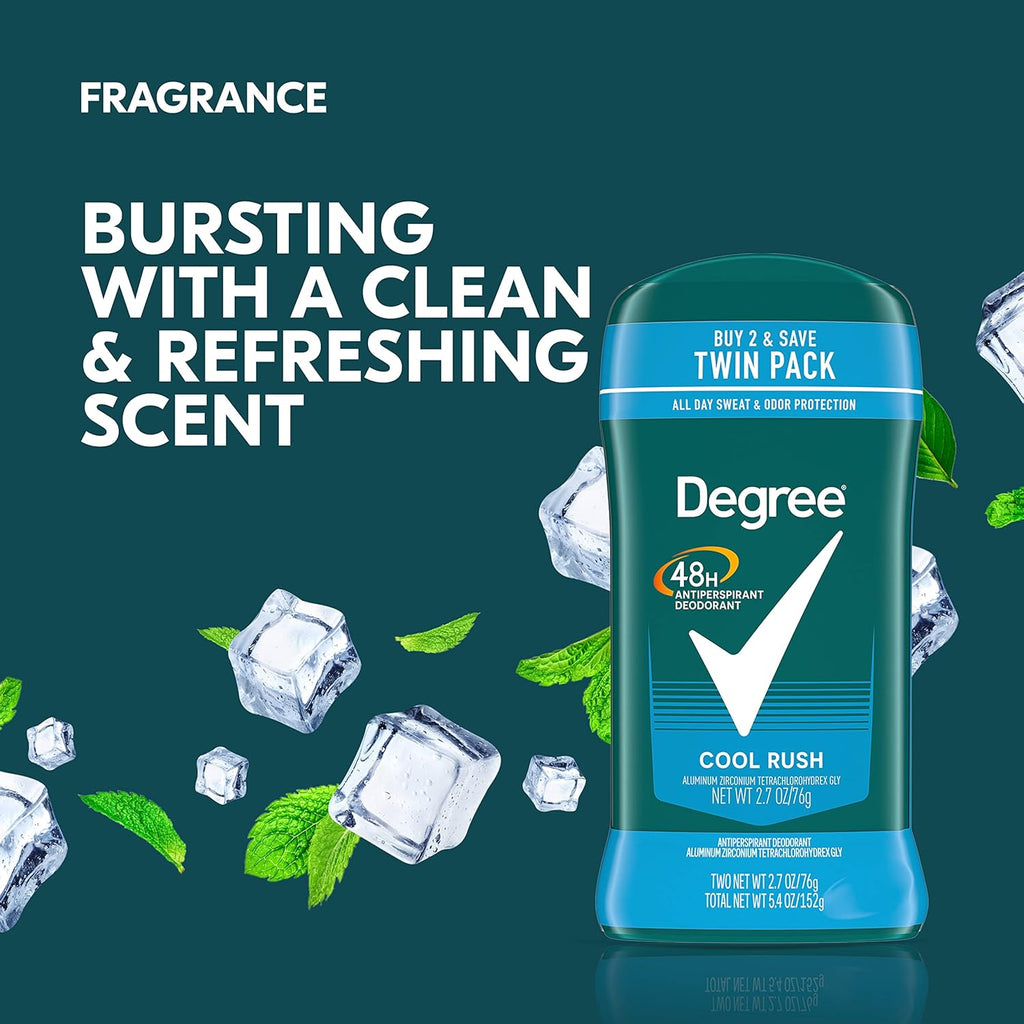 Degree Men Cool Rush Antiperspirant Deodorant - 48-Hour Sweat Block Twin Pack