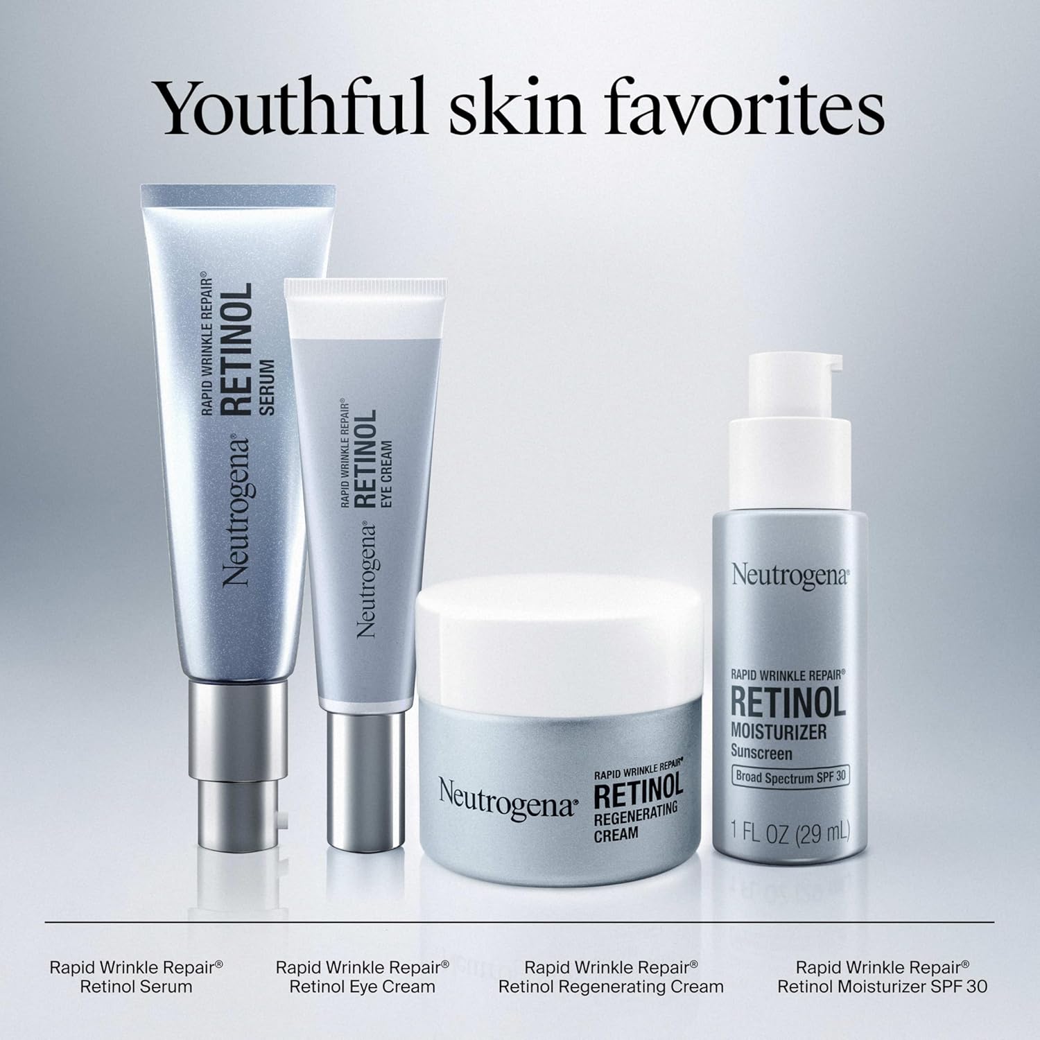 Neutrogena Rapid Wrinkle Repair Retinol Face Cream: Daily Anti-Aging Moisturizer with Hyaluronic Acid to Fight Fine Lines & Wrinkles, 1.7 oz