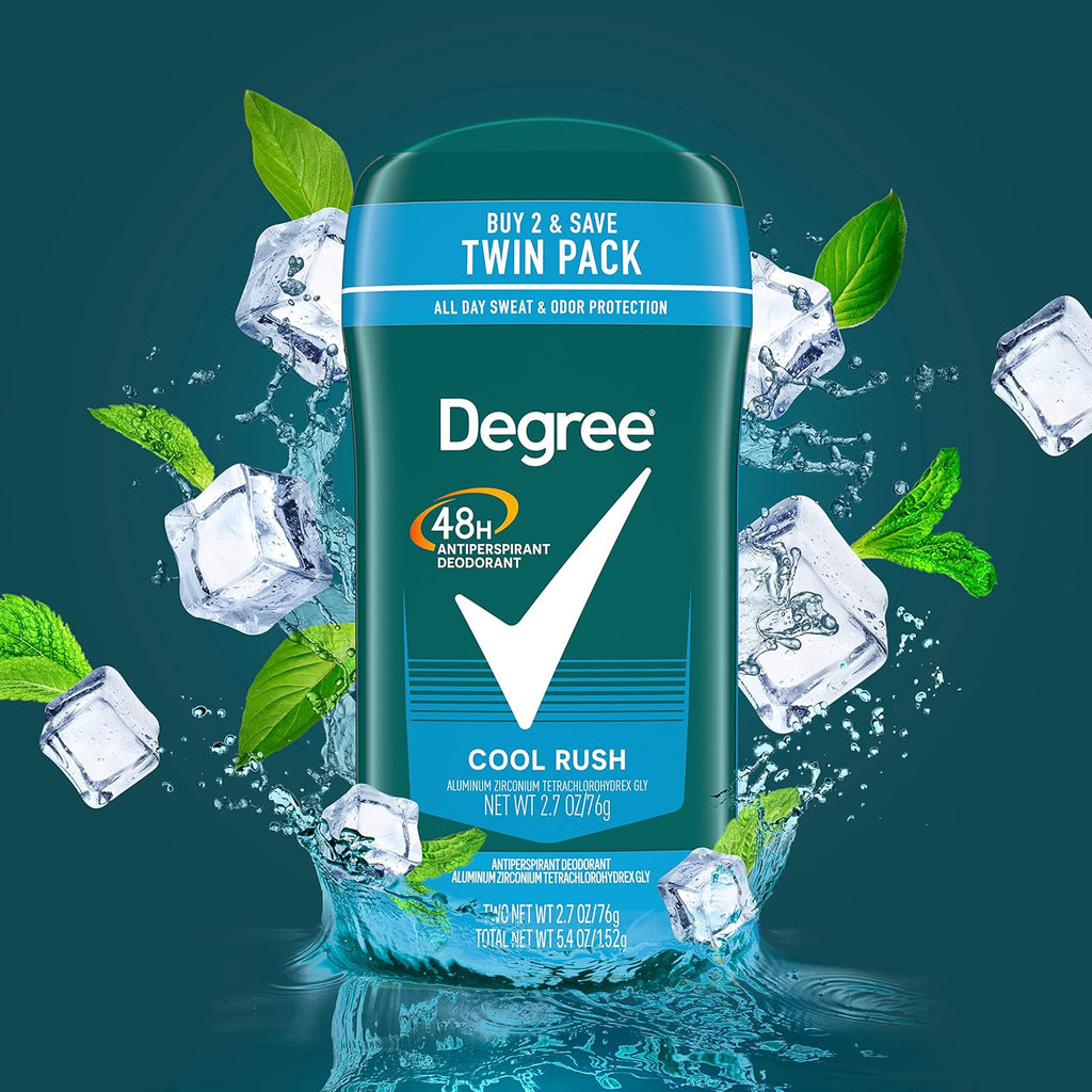 Degree Men Cool Rush Antiperspirant Deodorant - 48-Hour Sweat Block Twin Pack